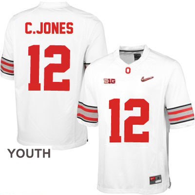 Ohio State Buckeyes Youth Cardale Jones #12 White Authentic Nike Diamond Quest Playoff College NCAA Stitched Football Jersey VA19Z33JZ